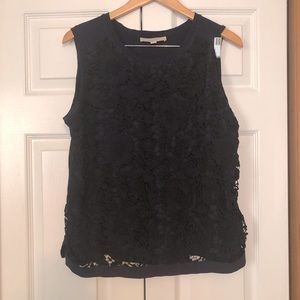 Navy blue loft lace top